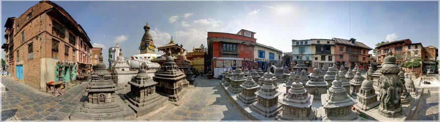Stupa Swayambunath Magnifique stupa de Swayambunath, à Katmandou, au Népal www.360x180.fr Selme Matthieu