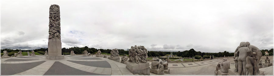 Parc et plateau de Vigeland Les sculptures de Vigeland sont en granit ou en bronze : il a utilis un magnifique granite grain fin, originaire de Norvge. Dans sa maison Kirkeveien, il vcut et travailla jusqu' sa mort en 1943. Ses cendres y reposent et sont conserves dans la tour. Comme prvu, l'difice fut transform en Muse Vigeland, o l'on peut trouver divers oeuvres de l'artiste et tous les modles originaux des sculptures de Frognerparken. www.360x180.fr Selme Matthieu